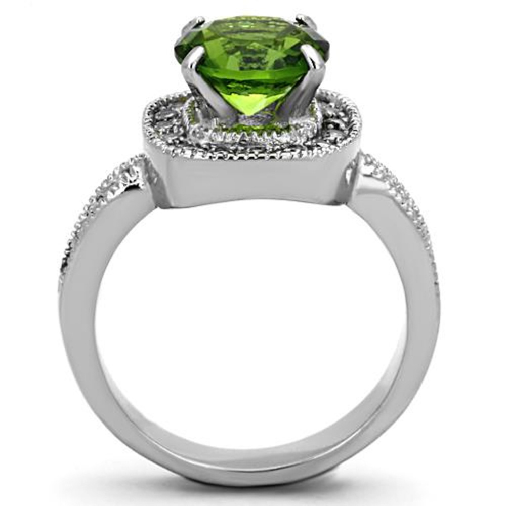 3 Ct Zirconia Stainless Steel Engagement Ring - Picture 3 of 4